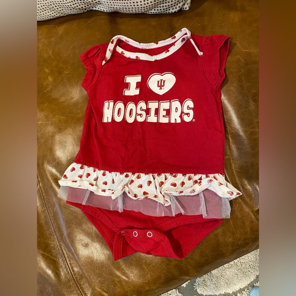 Indiana IU HOOSIERS baby girl bodysuit outfit 3-6 months